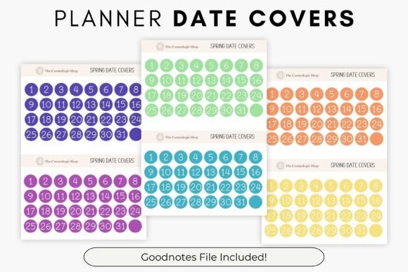Download Spring Printable Date Cover Stickers - Spring Collection