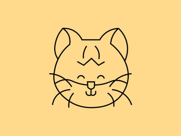 Download Kawaii Cat American Curl Line Background - Background Collection