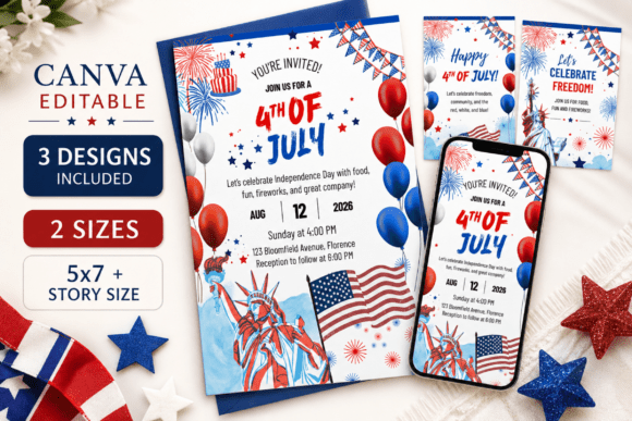 Download 4th of July Invitation Template Canva - Invitation Collection